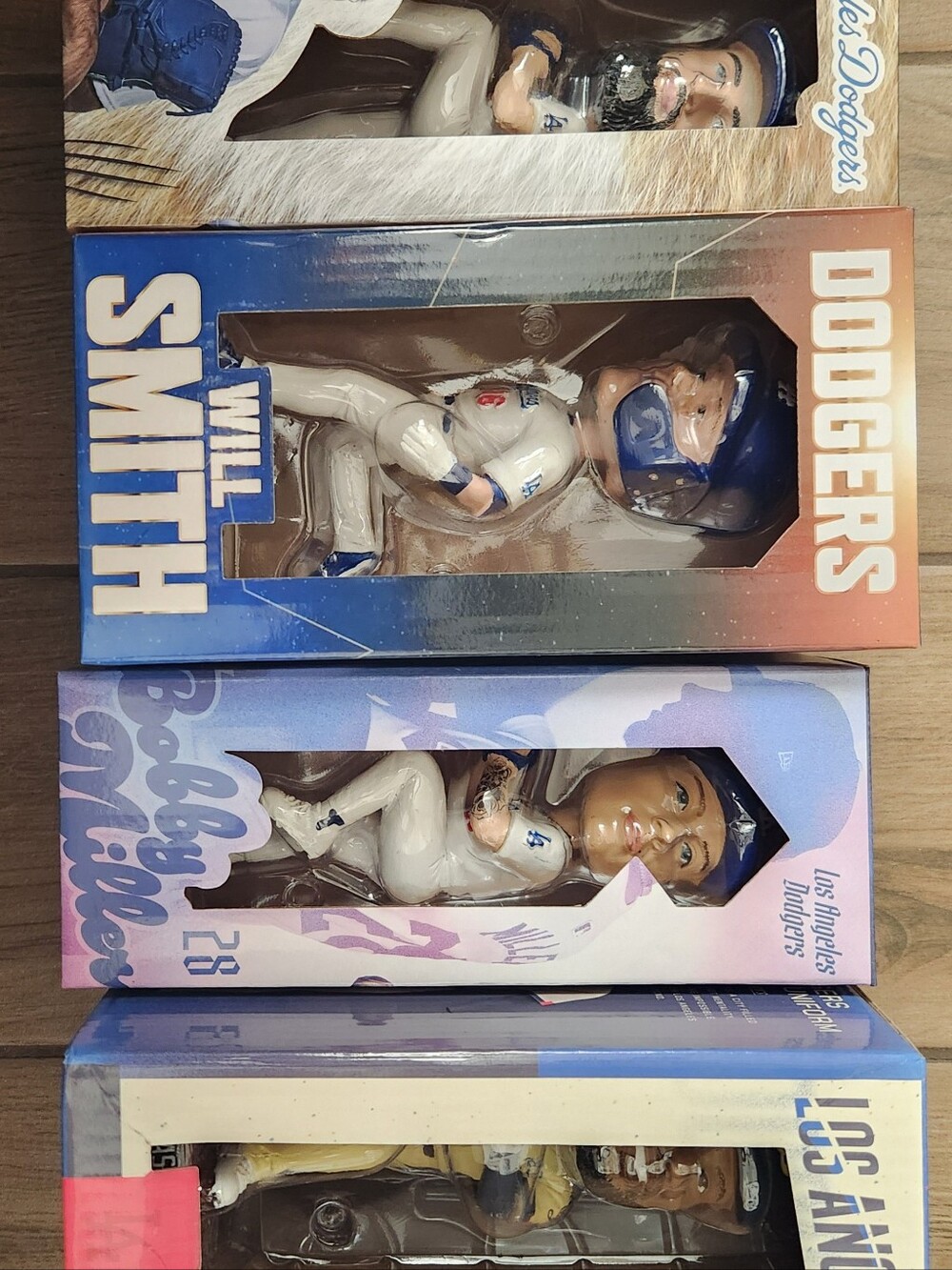 4 Los Angeles Dodgers Blue and White Baseball Bobbleheads